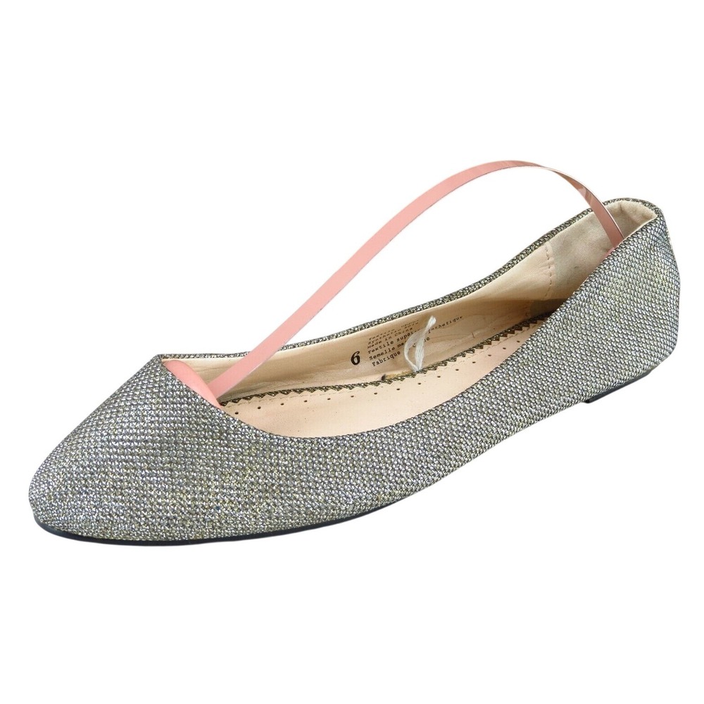 Kimchi Blue Women Sz 6 M Silver Flat Synthetic‎ Shoes